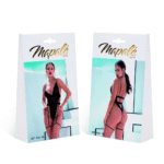 Mapalé schwarzer Body mit Mesh und Kunstlederdetails – Bild 7