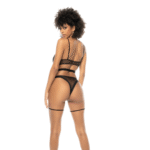 Wetlook Body mit Lederoptik und Tüll, sexy Lingerie für Abendlooks – LIN – Bild 2