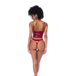 Mapalé Bustier Set in glänzendem Weinrot