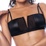 Mapalé Rock Star zweiteiliges BH Set, L/XL, schwarze Wetlook Optik – Bild 5