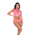 Mapalé zweiteiliges Set in Pink im Wetlook – Bild 4