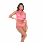 Mapalé zweiteiliges Set in Pink im Wetlook – Bild 8