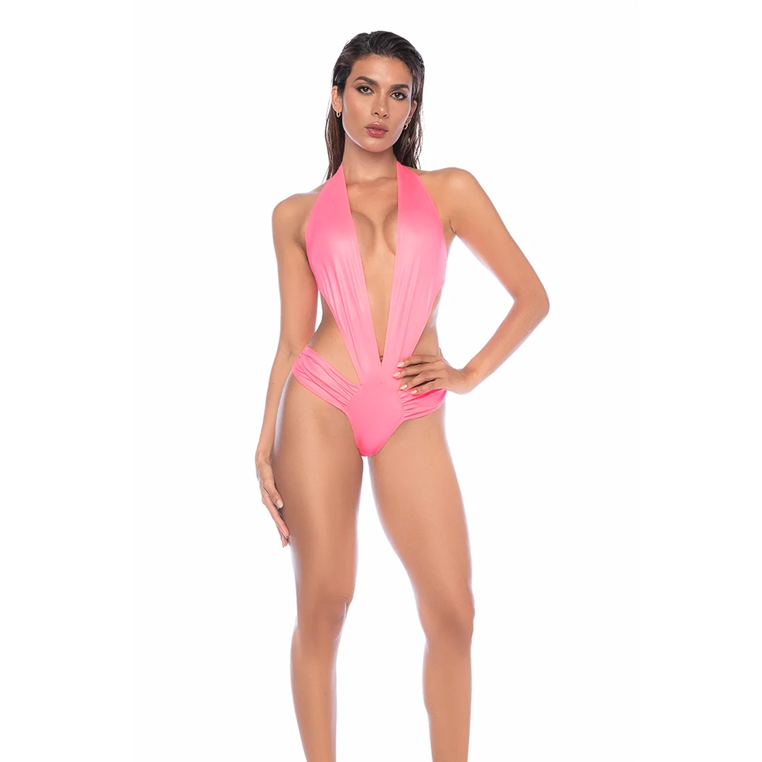 Mapalé Body im Wetlook in Rosa – Bild 2