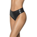 Mapalé Slip mit hohem Bund und geraffter Rückseite, M/L, glänzend schwarz – Bild 4
