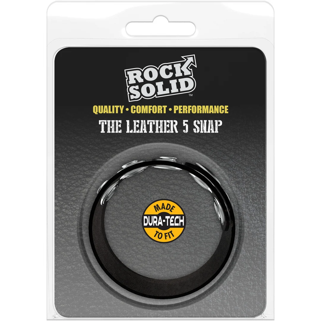 3700-10-CD-2 Doc Johnson The Leather 5 Snap Cockring – Bild 1