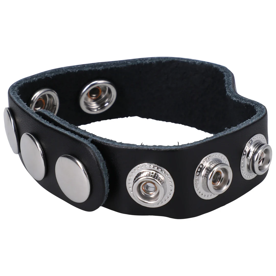 Doc Johnson The Leather 5 Snap Cockring – Bild 5