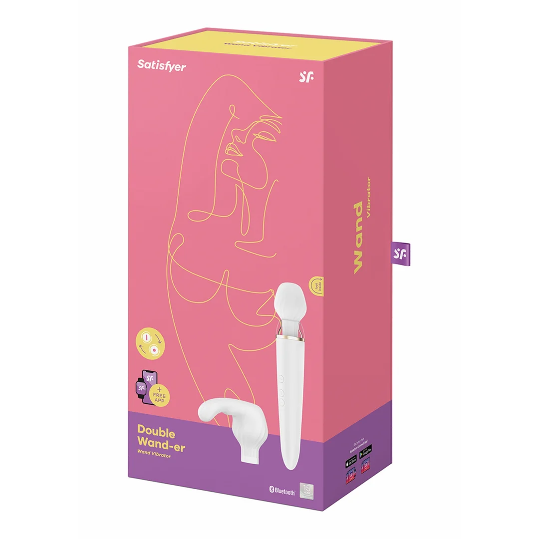 4001791-2 Satisfyer Wandvibrator – appgesteuert mit austauschbaren Aufsätzen – Satisfyer, weiß – Bild 1