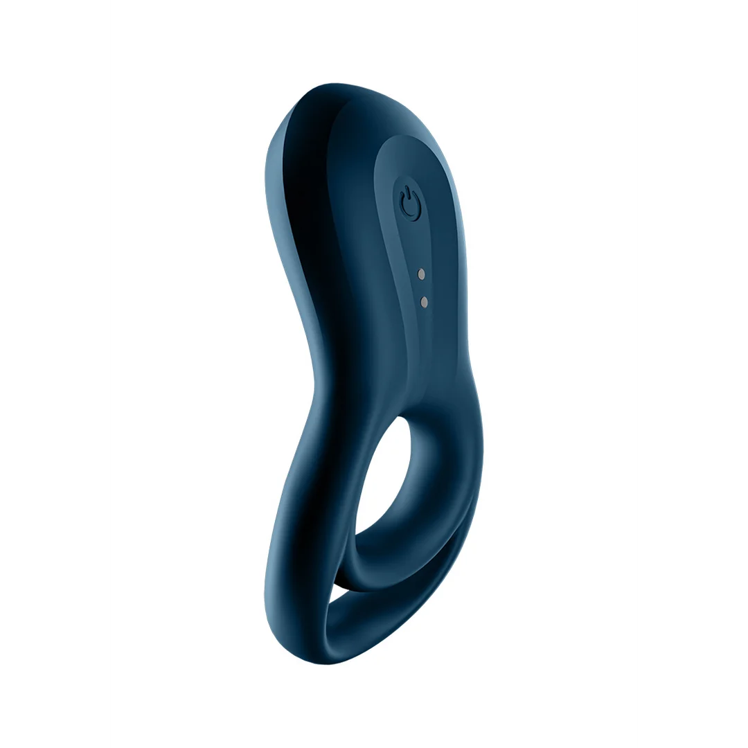 Vibrierender Cockring mit zusätzlicher Stimulation – Epic Duo Ring – Doppelt vibrierender Cockring – Dunkelblau – Bild 4