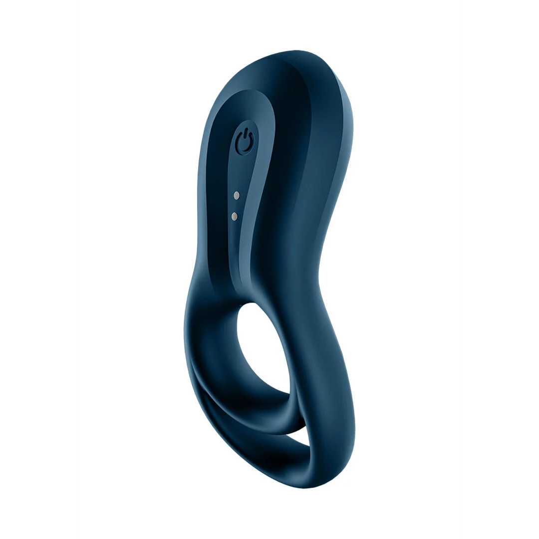 Vibrierender Cockring mit zusätzlicher Stimulation – Epic Duo Ring – Doppelt vibrierender Cockring – Dunkelblau – Bild 5
