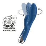 Satisfyer Rabbit Vibrator mit rotierendem Kopf und kraftvollen Vibrationen, Blau – Bild 5
