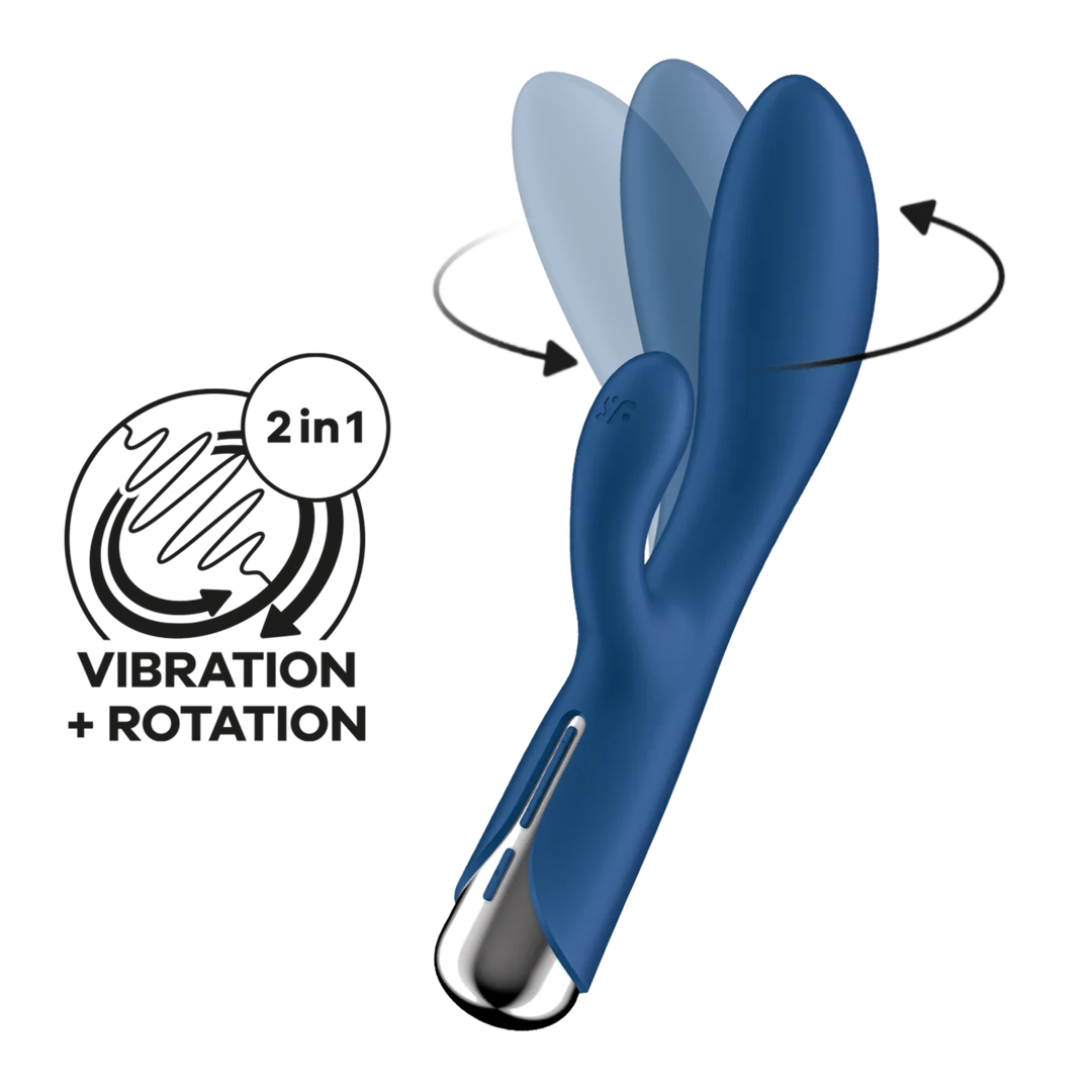 Satisfyer Rabbit Vibrator mit rotierendem Kopf und kraftvollen Vibrationen, Blau – Bild 5
