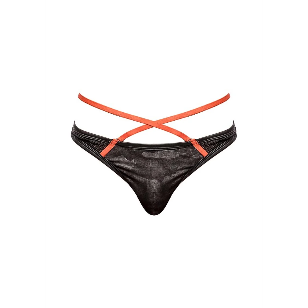 Sexy String mit sportlichen Riemen und Netzstoff für einen athletischen Look – LIN – Bild 2