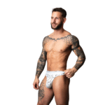 Male Power Tanga mit weißem Marmordruck – Bild 4