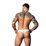 Male Power Tanga mit weißem Marmordruck