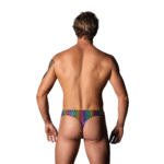 Male Power Tanga mit Beutel und kobaltblauem Cockring – Bild 3