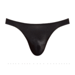 Male Power Satin Spandex Bong String, Schwarz – Bild 4