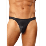Male Power Satin Spandex Bong String, Schwarz – Bild 12