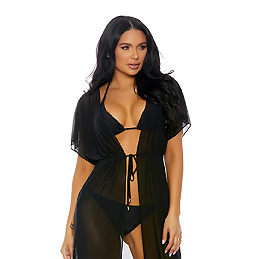 449708BLK-M-5 Tolu Bikini Set mit Kimono, Schwarz, Größe M – Bild 1