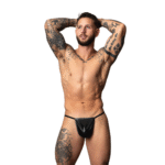 Male Power Wetlook G String in Schwarz – Bild 3