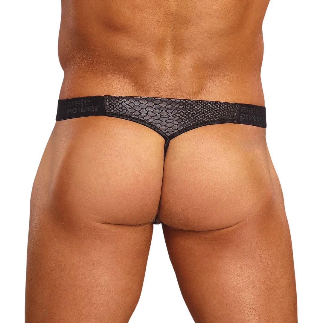 454176CRBKLX-5 Male Power Micro G String mit rotem Cockring – Bild 1