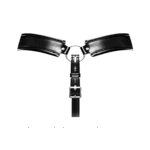 Herrenstring mit Chastity Cage und Kunstleder Pouch für einen kinky Look – Male Power – Bild 3