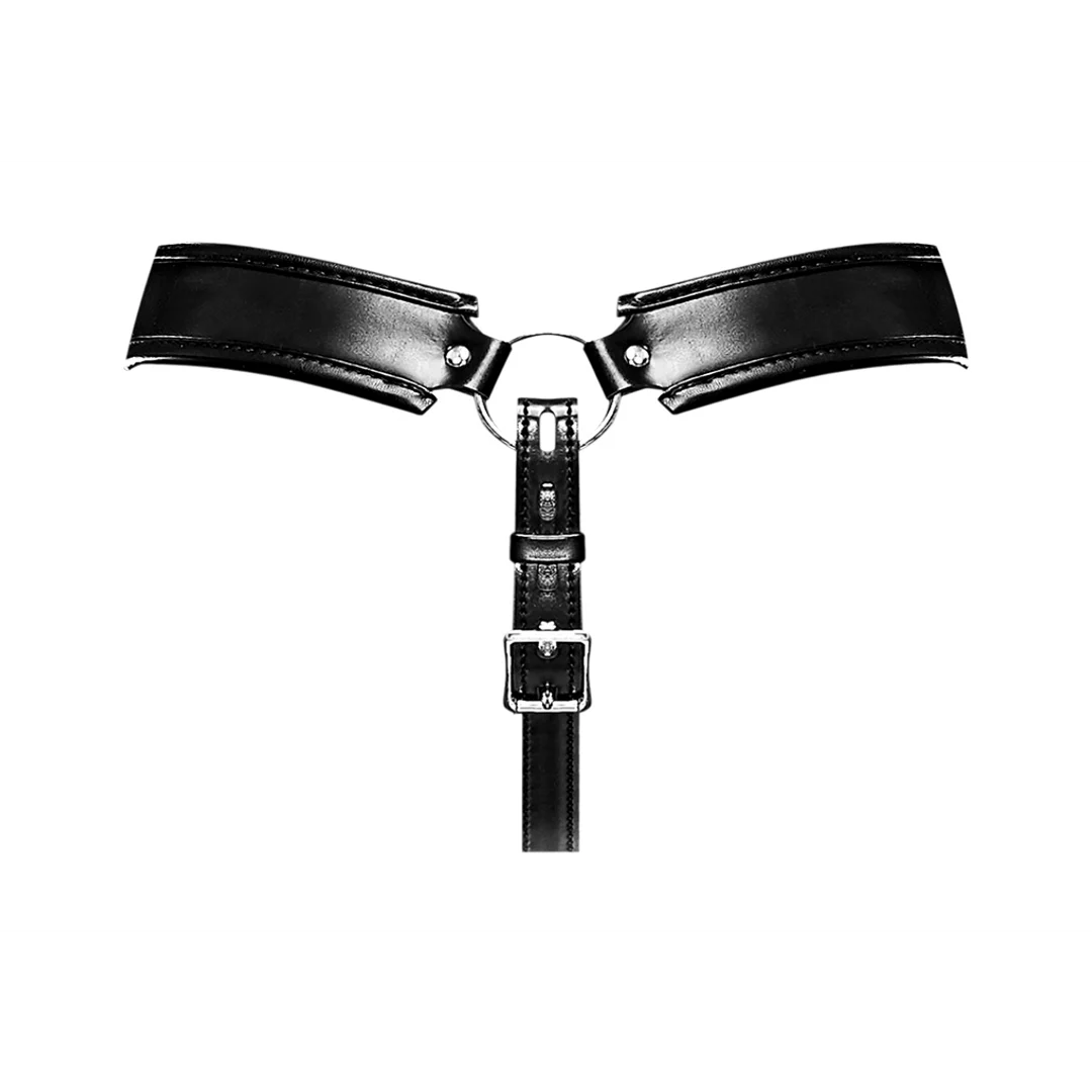 Herrenstring mit Chastity Cage und Kunstleder Pouch für einen kinky Look – Male Power – Bild 3