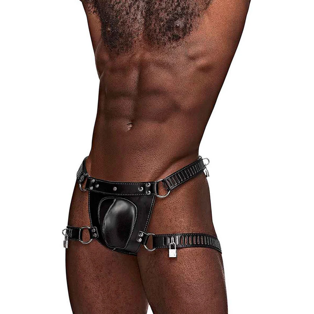 Herrenstring mit BDSM Chastity Verschluss für einen markanten, körpernahen Look – Male Power – Bild 4