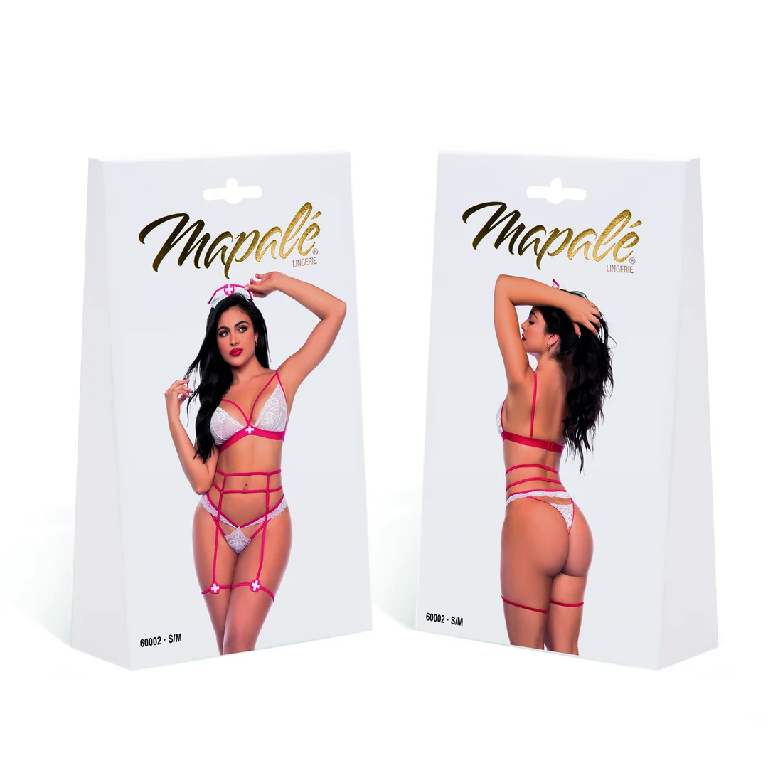 Rollenspiel Dessous mit Spitzentop und Spitzenstring für einen verführerischen Look – LIN – Bild 1