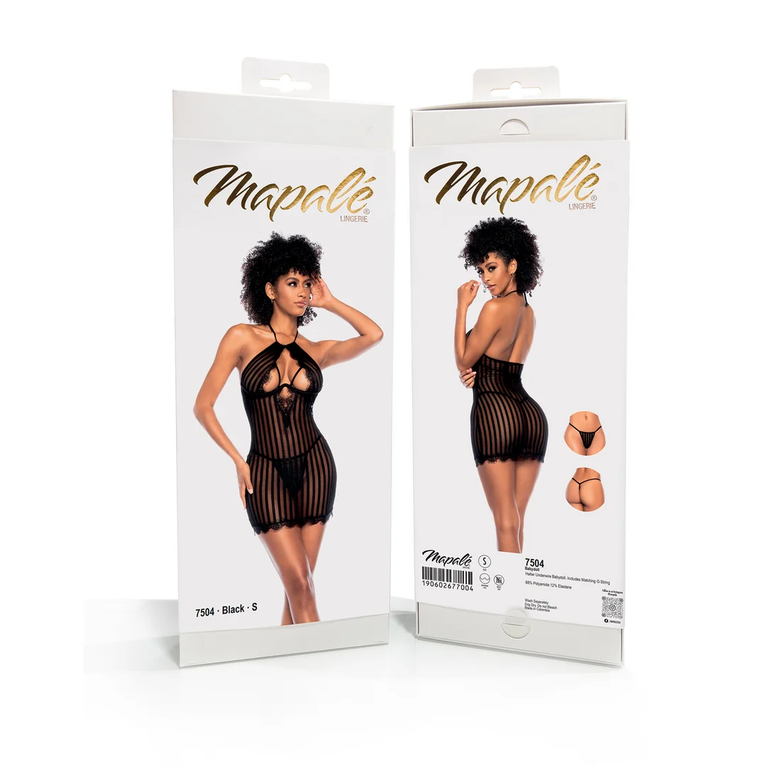 Sexy Babydoll mit vertikalen Streifen und Spitze für eine elegante Silhouette – LIN – Bild 10