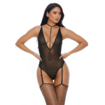 Dessous Body mit Strappy Choker und Strumpfhaltern für einen verführerischen Look – Sweet Dot – Bild 2