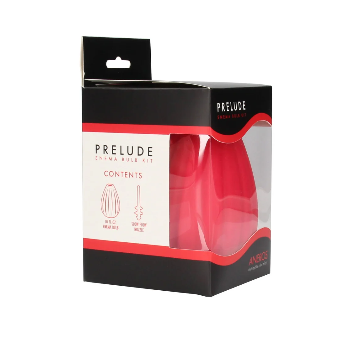 850040572032-2 Anal Dusche – Prelude Enema Birnen Set mit Rückschlagventil und Langsamflussventil, rot – männlich – Aneros – Bild 1