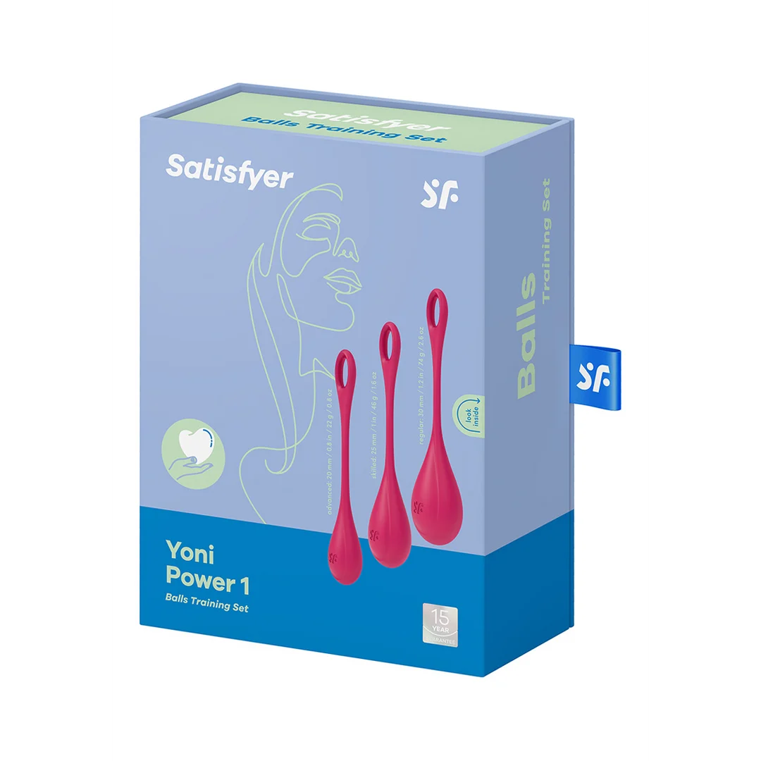 9043842-2 Kegelball Set mit sanfter Struktur – Yoni Power 1 - Kegel Ball Set - Rot – Bild 1