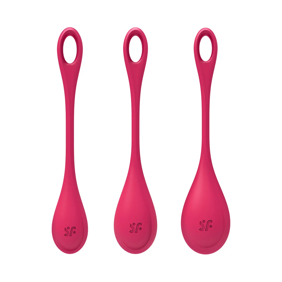 Kegelball Set mit sanfter Struktur – Yoni Power 1 - Kegel Ball Set - Rot – Bild 2