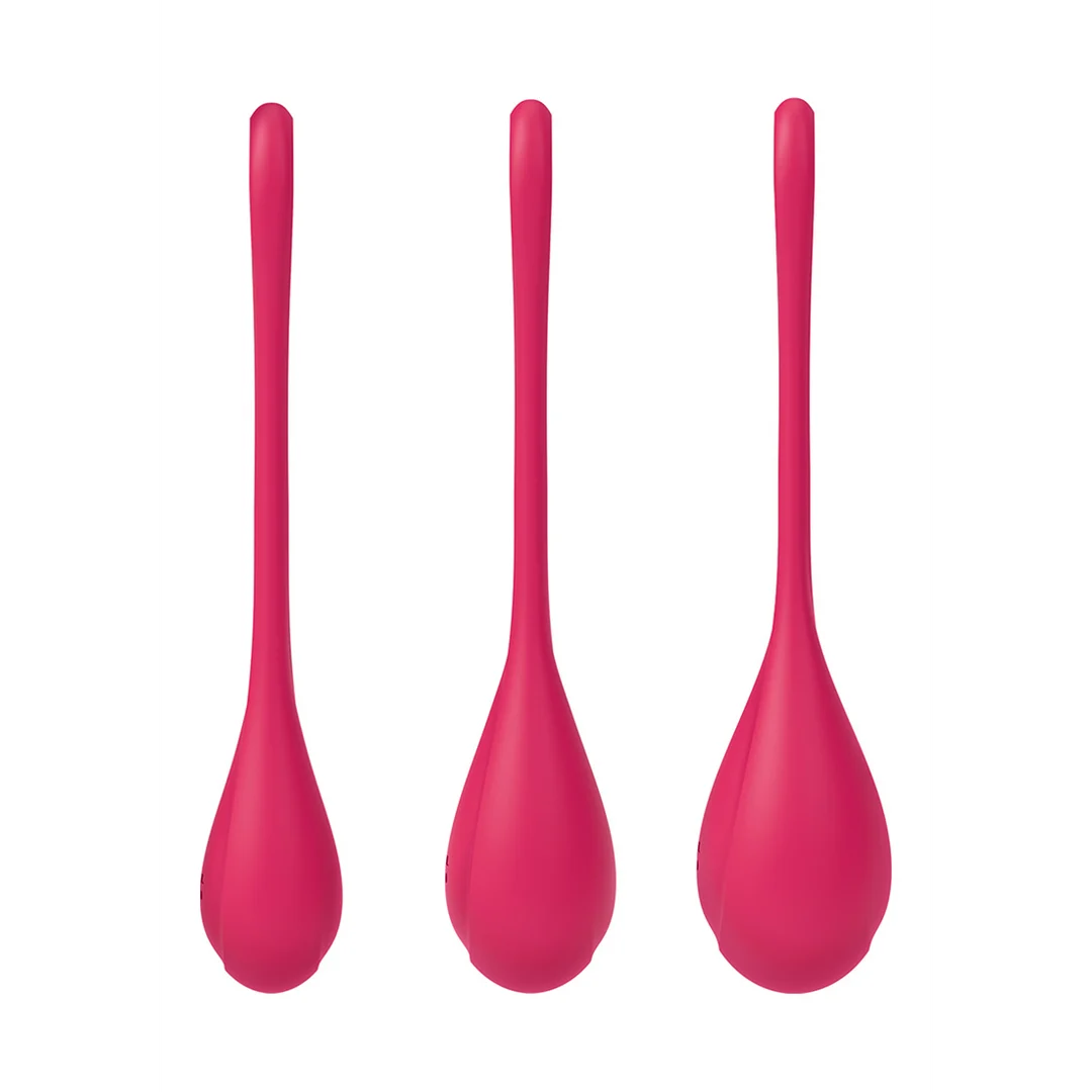 Kegelball Set mit sanfter Struktur – Yoni Power 1 - Kegel Ball Set - Rot – Bild 3