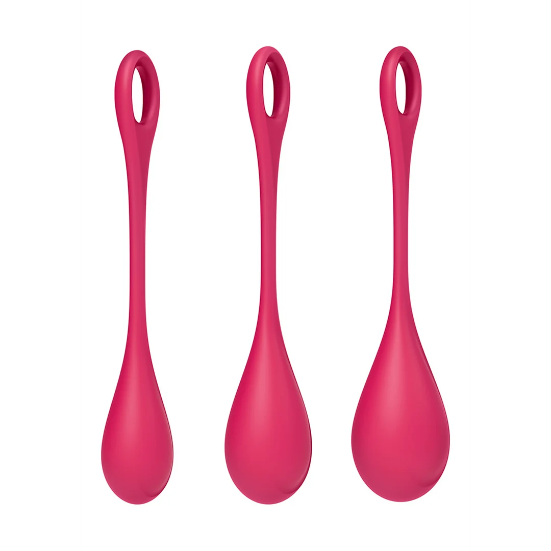 Kegelball Set mit sanfter Struktur – Yoni Power 1 - Kegel Ball Set - Rot – Bild 4