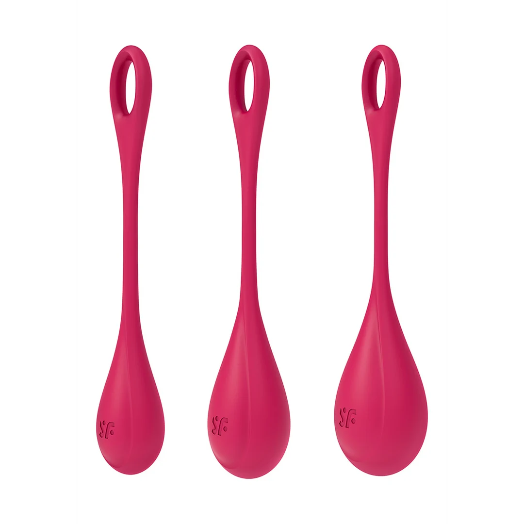 Kegelball Set mit sanfter Struktur – Yoni Power 1 - Kegel Ball Set - Rot – Bild 5