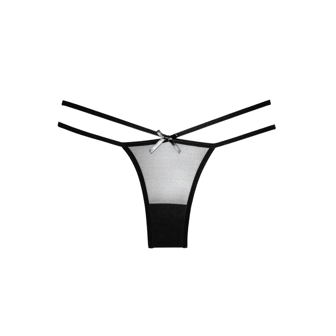A1011BLK-OS-11 Durchsichtiger Slip mit Riemchen für einen verspielten Look – Naughty Vanilla – Bild 1