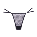 Allure String aus Spitze und Mesh, schwarz – Bild 2
