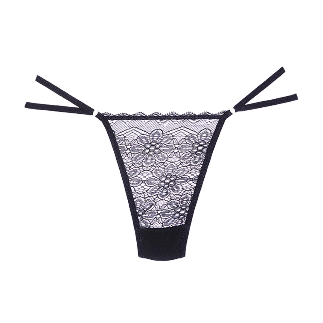 Allure String aus Spitze und Mesh, schwarz – Bild 2