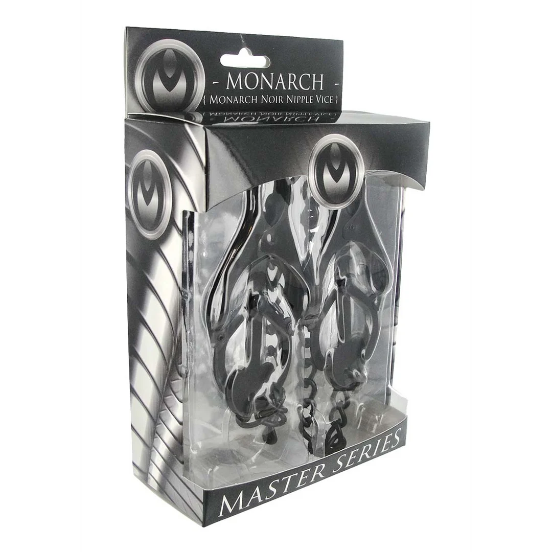 AA472-2 Monarch Noir schwarze Brustwarzenklemmen mit Kette – Bild 1