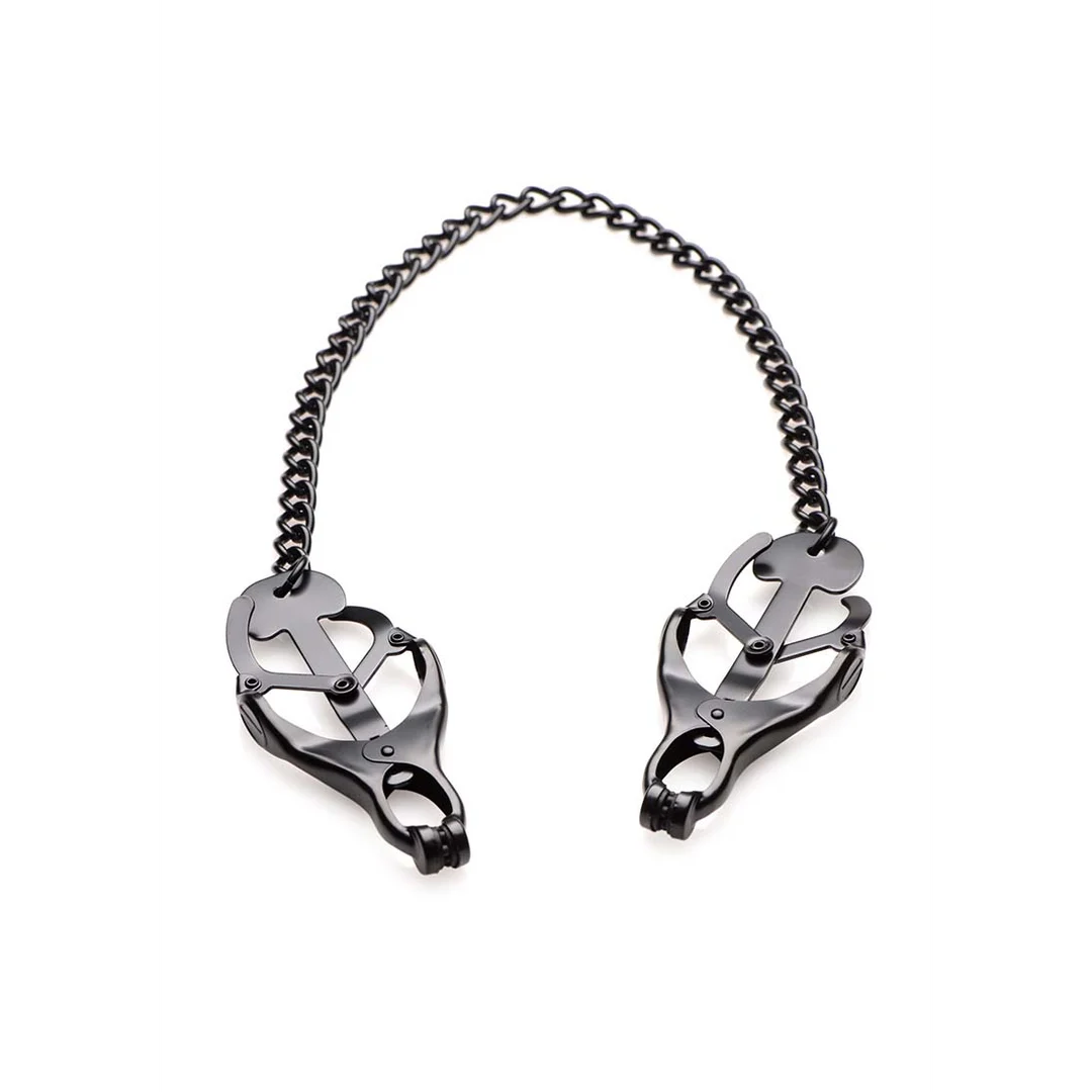Monarch Noir schwarze Brustwarzenklemmen mit Kette – Bild 3