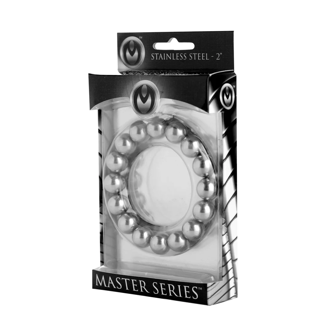 AD128-ML-2 Nicht vibrierender Cockring mit Perlen, M/L – Bild 1