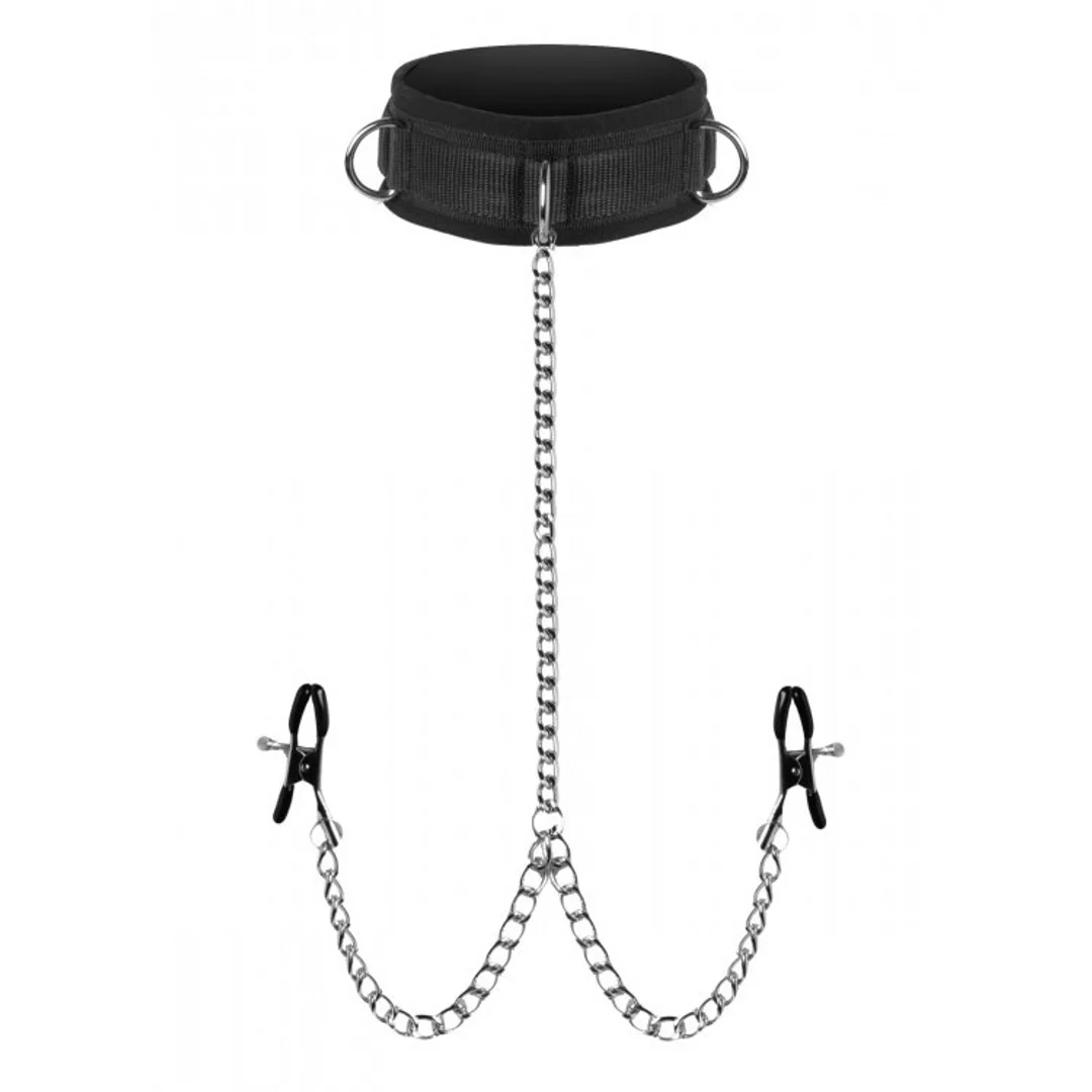 XR Brands Submission Halsband mit Brustwarzenklemmen – Bild 5
