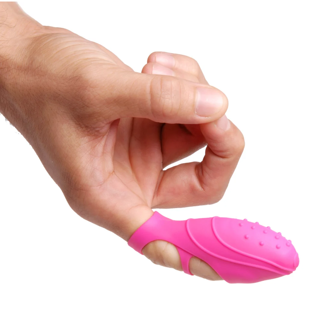 Bang Her rosafarbener Silikon Fingervibrator – Bild 2