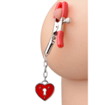BDSM Brustwarzenklemmen mit regulierbarem Druck – Charmed Heart Hangslot – Bild 2
