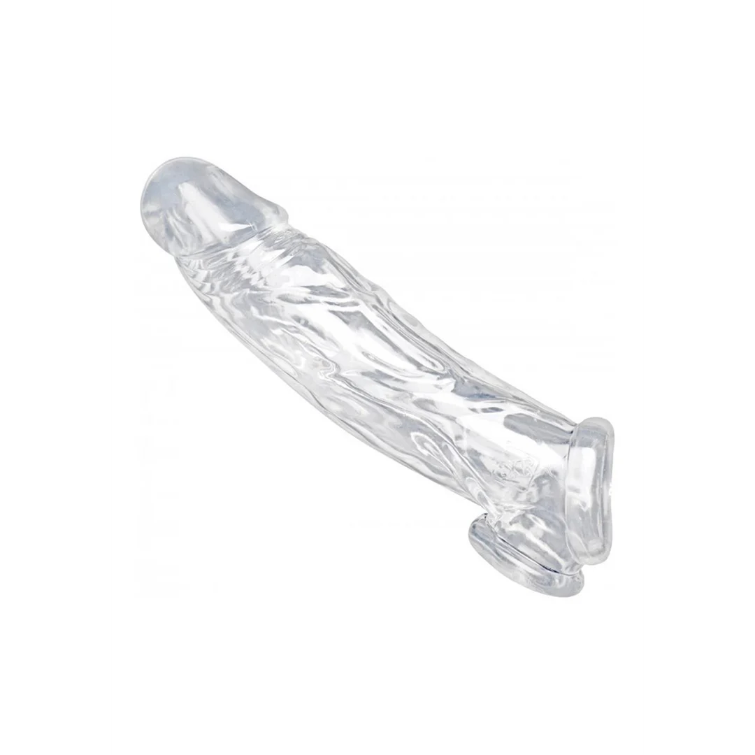 XR Brands Realistische transparente Penishülle und Hodenstrecker – Bild 4