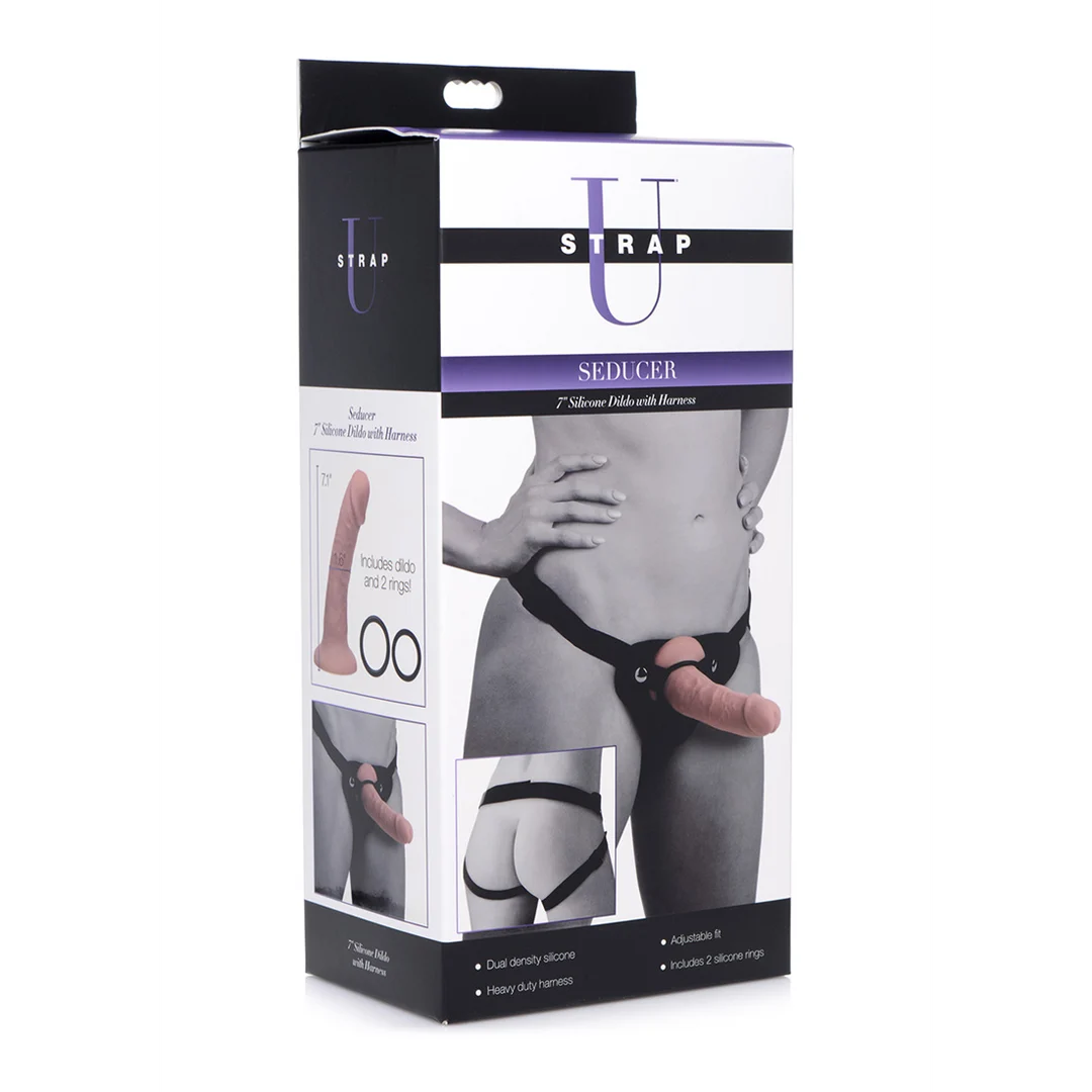 AG423-2 Seducer Silikondildo mit Harness, 7 / 18 cm – Bild 1