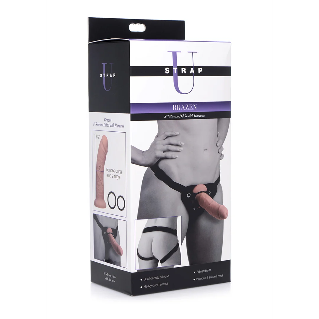 Verstellbares Harness mit Dildo von Brazen aus Silikon – Bild 1
