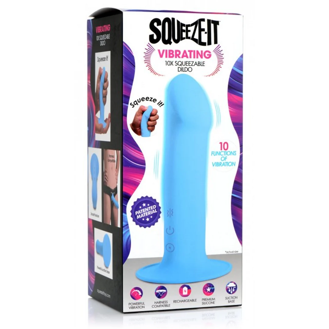 AG798-BLUE-2 Vibrator, knautschbar und thermoaktiv mit Saugnapf, XR Brands, Blau, XR Brands – Bild 1