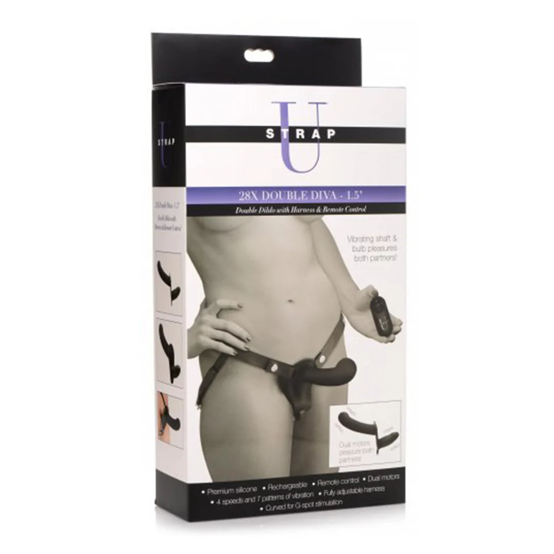 Double Diva Doppeldildo mit Harness und Fernbedienung – Bild 1